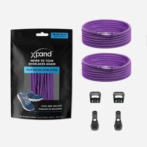 NWT XPAND LACES Quick Release Shoe Lacing System - Purple